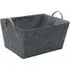 Shadow Rectangular Fabric Storage Basket with PU Handles - Charcoal Grey