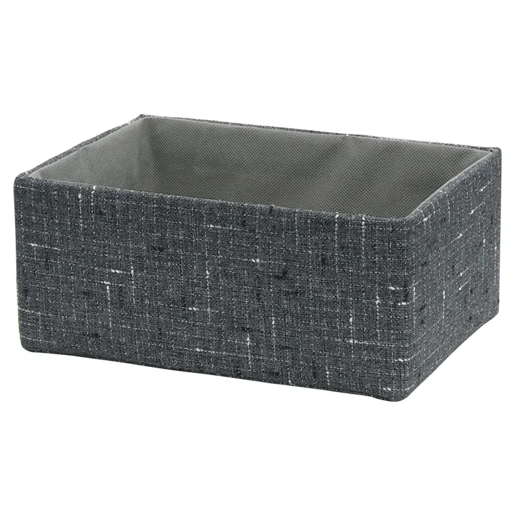 Shadow Rectangular Fabric Storage Baskets 2 Pack - Charcoal Grey