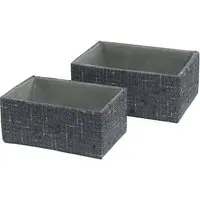 Shadow Rectangular Fabric Storage Baskets 2 Pack - Charcoal Grey