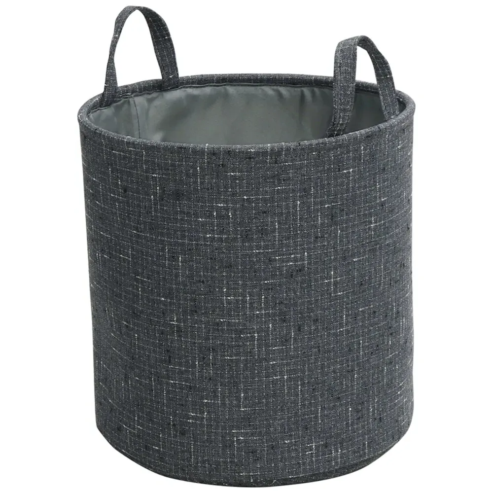 Shadow Round Fabric Storage Baskets 3 Pack - Charcoal Grey