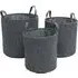 Shadow Round Fabric Storage Baskets 3 Pack - Charcoal Grey