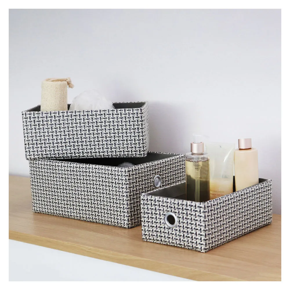 Silva Rectangular Storage Basket 3 Pack - Grey
