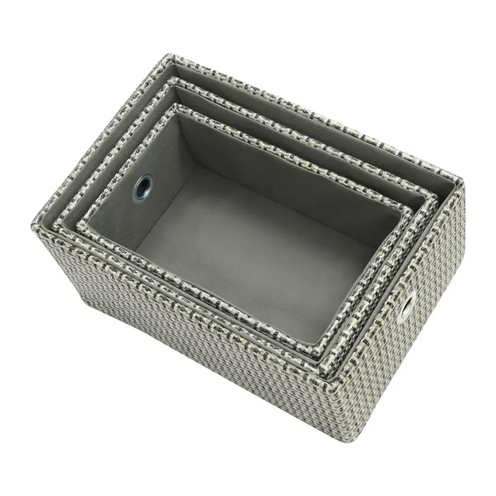 Silva Rectangular Storage Basket 3 Pack - Grey