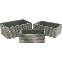 Silva Rectangular Storage Basket 3 Pack - Grey