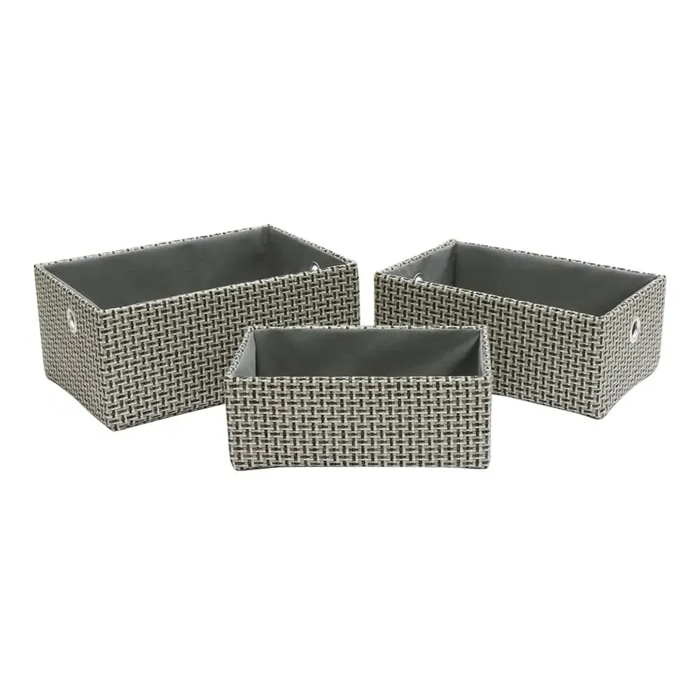 Silva Rectangular Storage Basket 3 Pack - Grey image