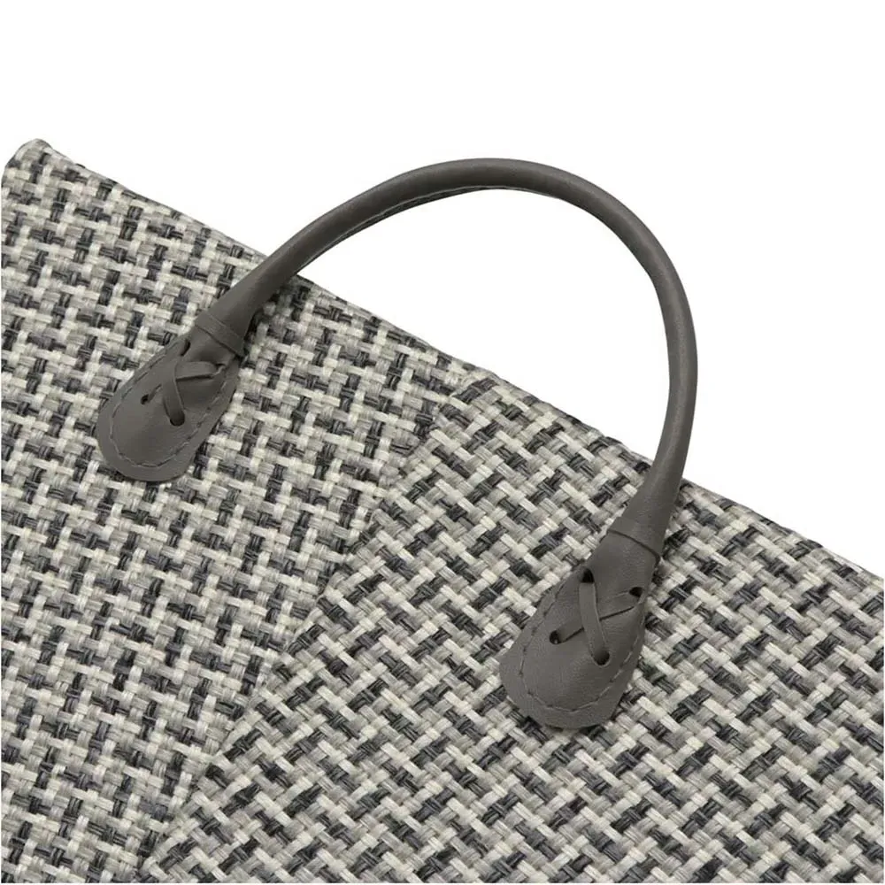 Silva Rectangular Storage Basket with PU Handles - Grey