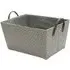 Silva Rectangular Storage Basket with PU Handles - Grey
