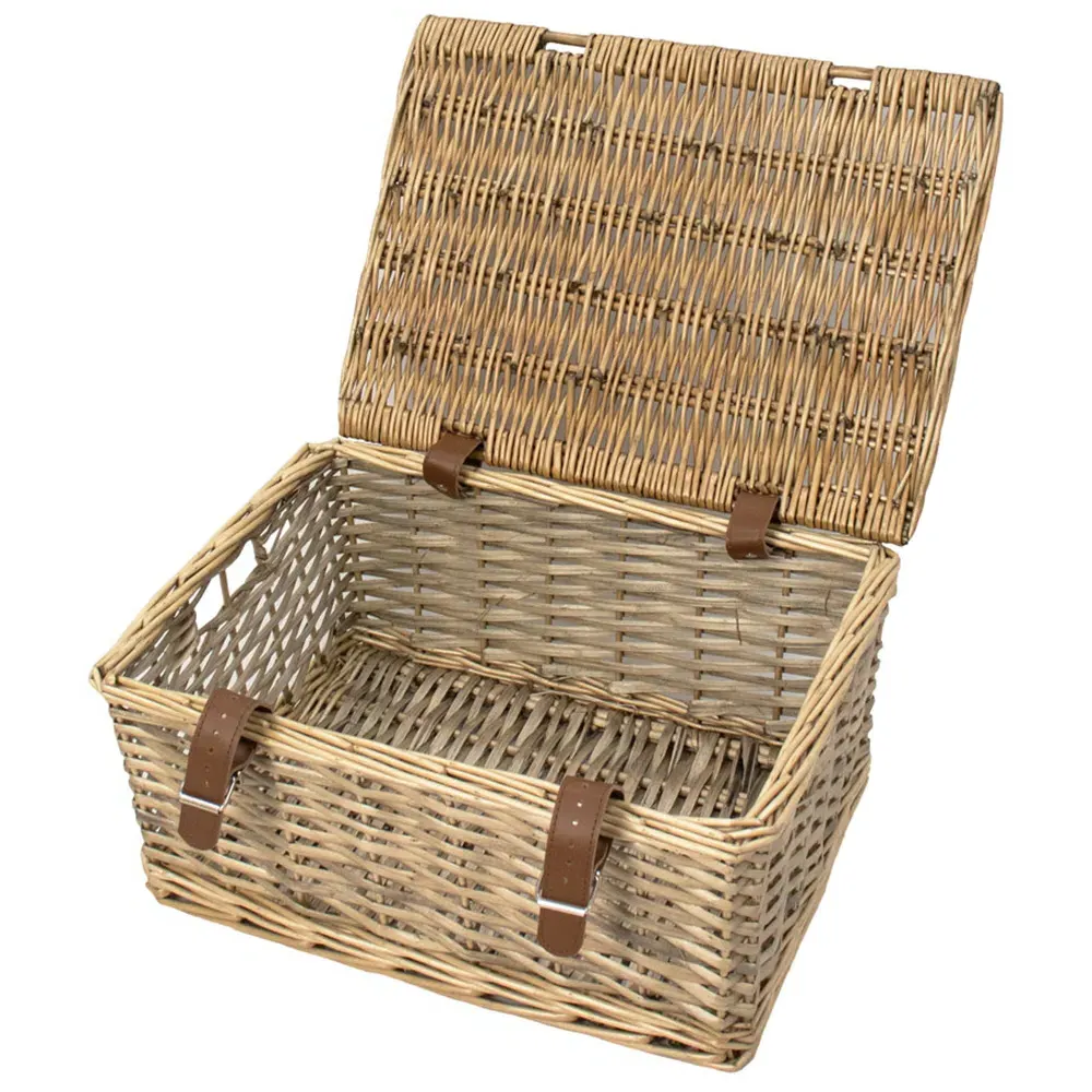 Small Wicker Storage Hamper Basket - Brown, Willow