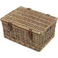 Small Wicker Storage Hamper Basket - Brown, Willow
