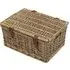 Small Wicker Storage Hamper Basket - Brown, Willow