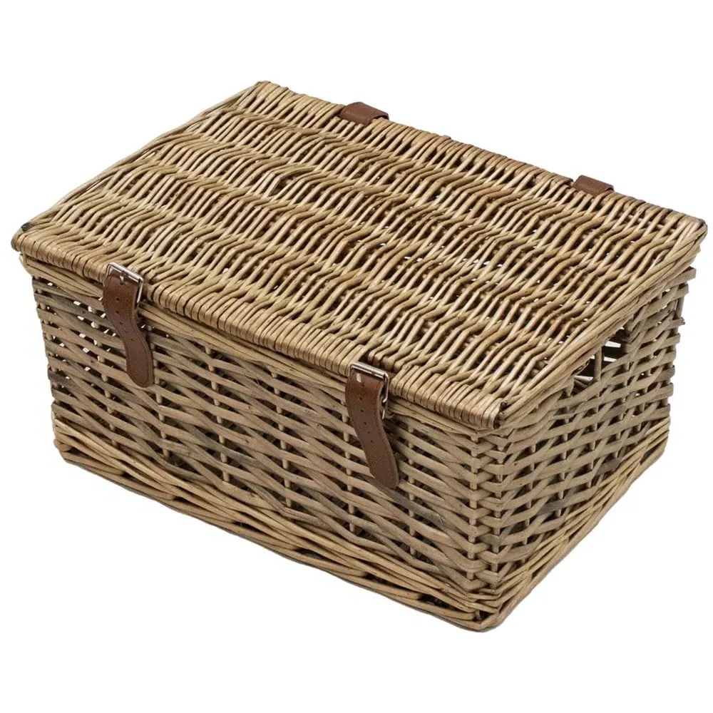 Small Wicker Storage Hamper Basket - Brown, Willow image