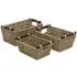Tapered Storage Baskets with Handles 3 Pack - Natural, Seagrass