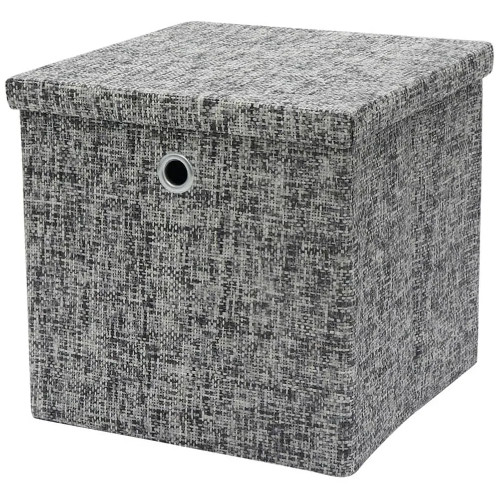 Urban Foldable Storage Box with Handles - Grey, Paper