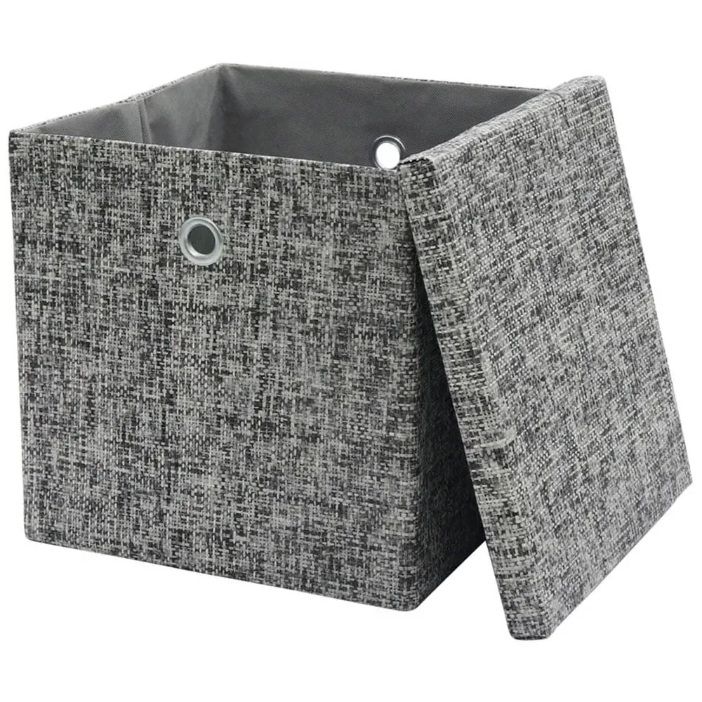 Urban Foldable Storage Box with Handles - Grey, Paper