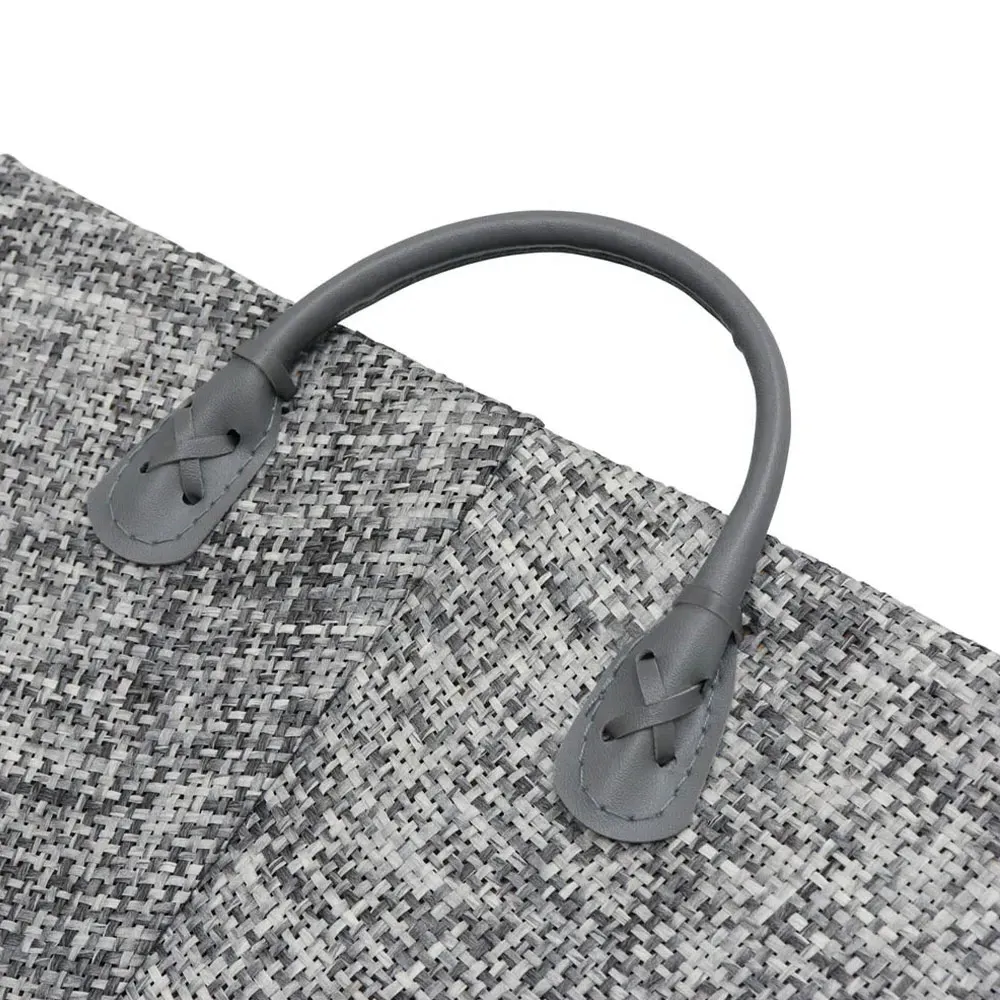 Urban Rectangular Storage Basket with PU Handles - Grey