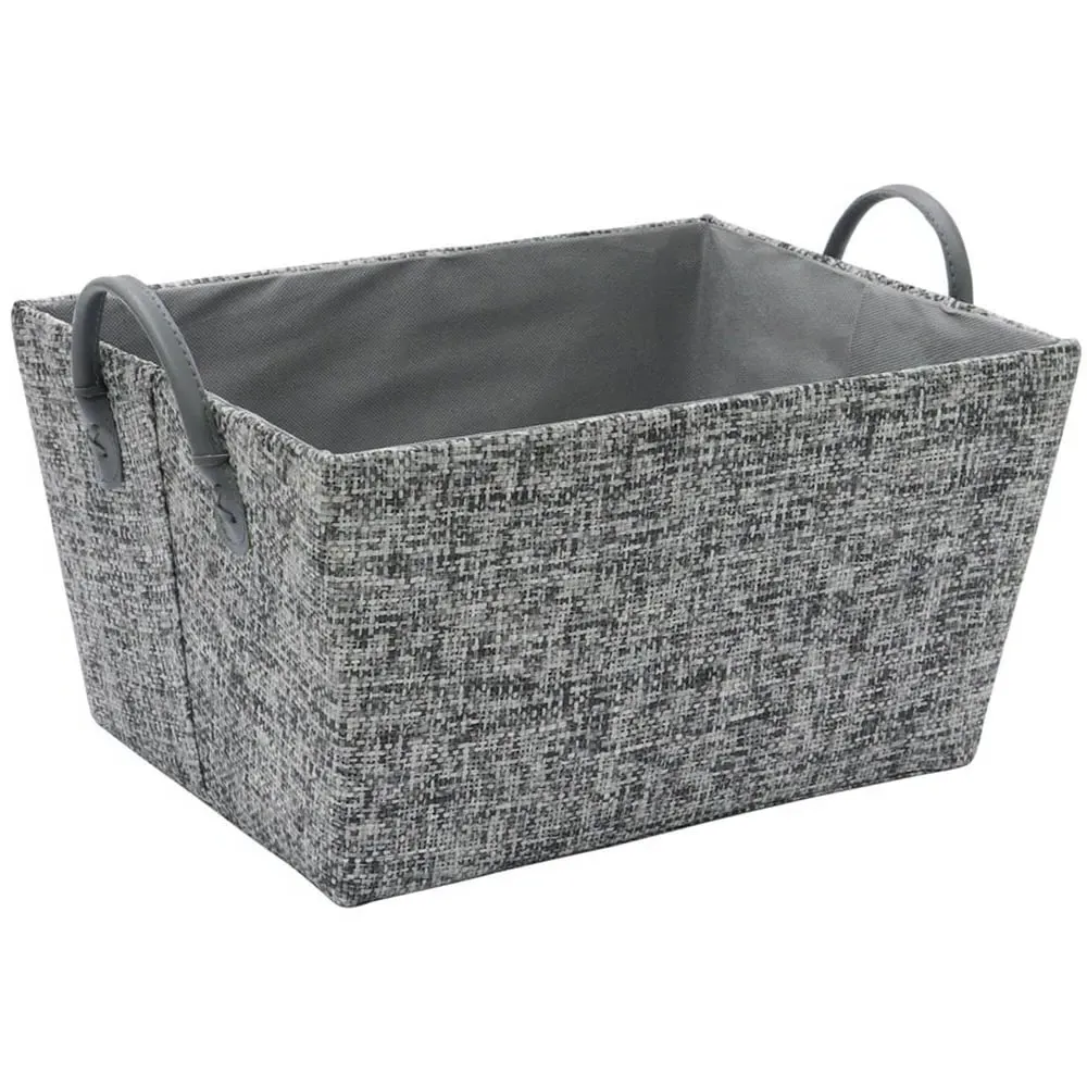 Urban Rectangular Storage Basket with PU Handles - Grey image