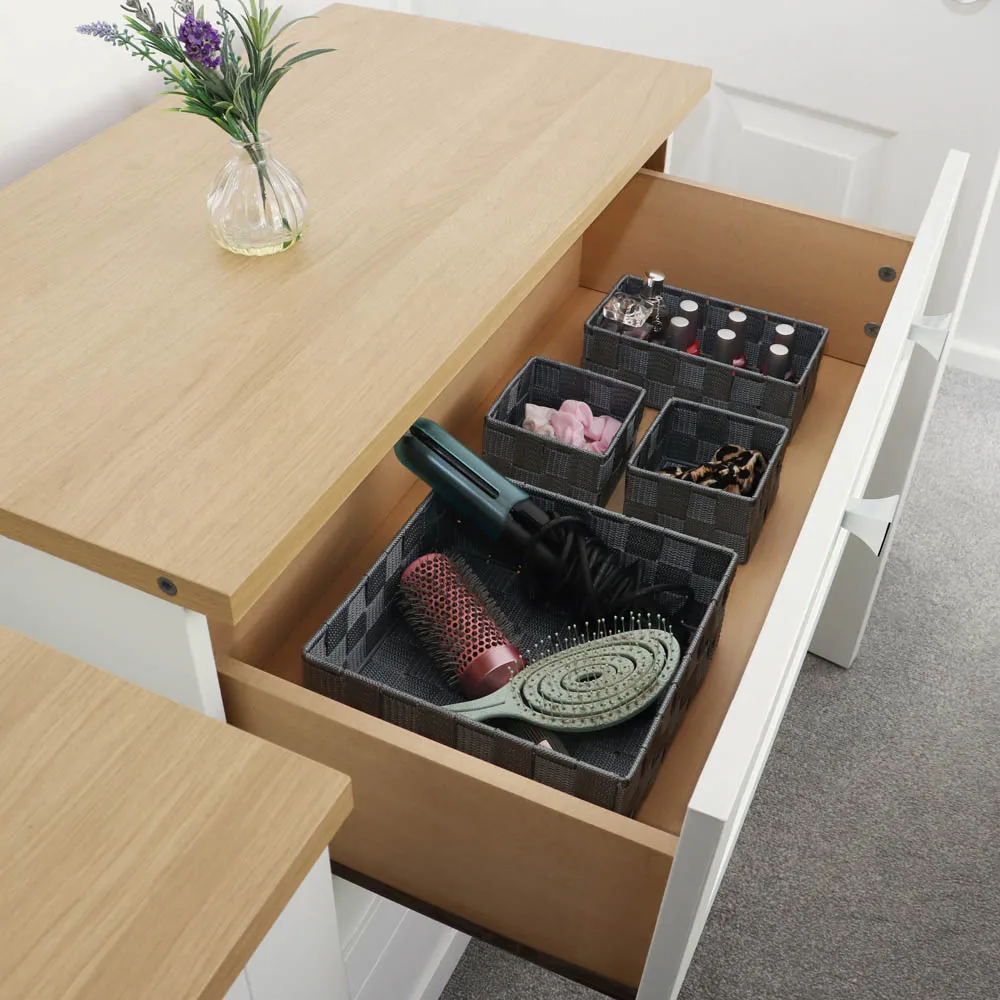 Vichy Nylon Storage Basket 4 Pack - Steel Grey