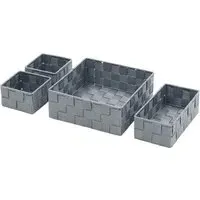 Vichy Nylon Storage Basket 4 Pack - Steel Grey