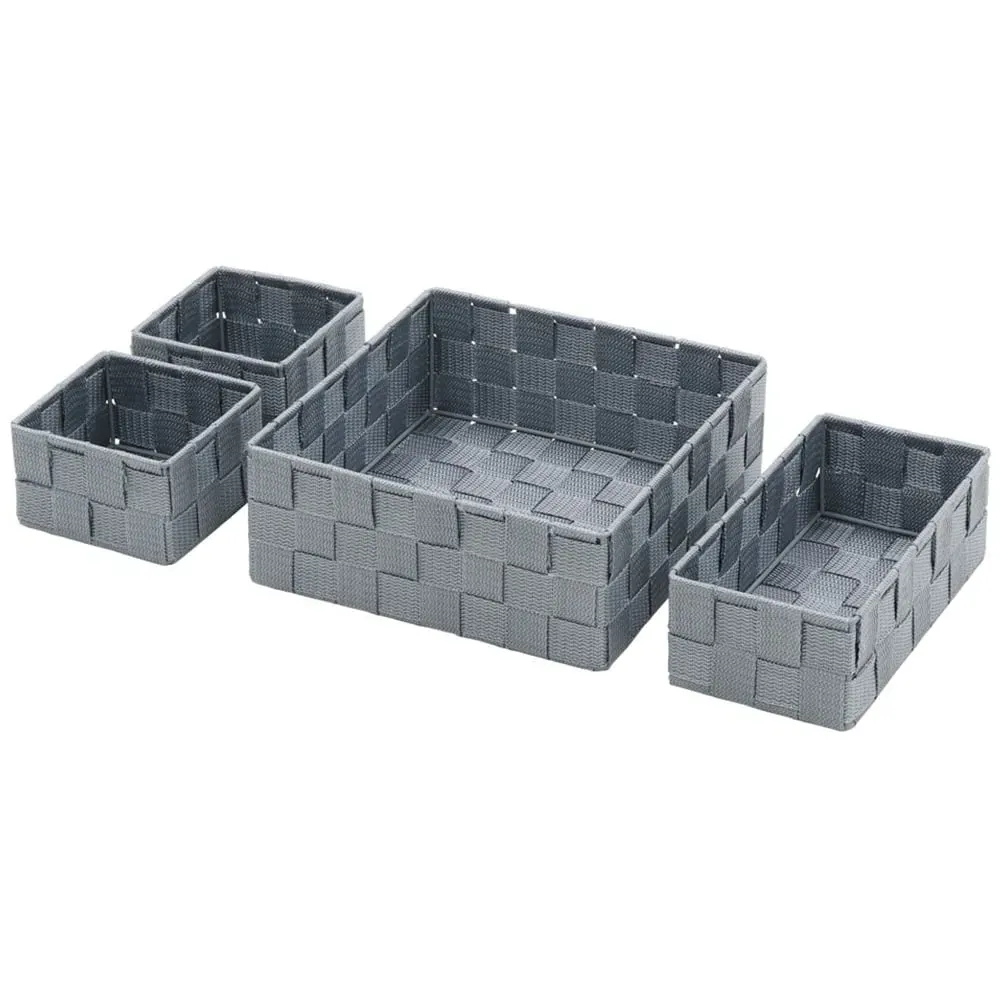 Vichy Nylon Storage Basket 4 Pack - Steel Grey