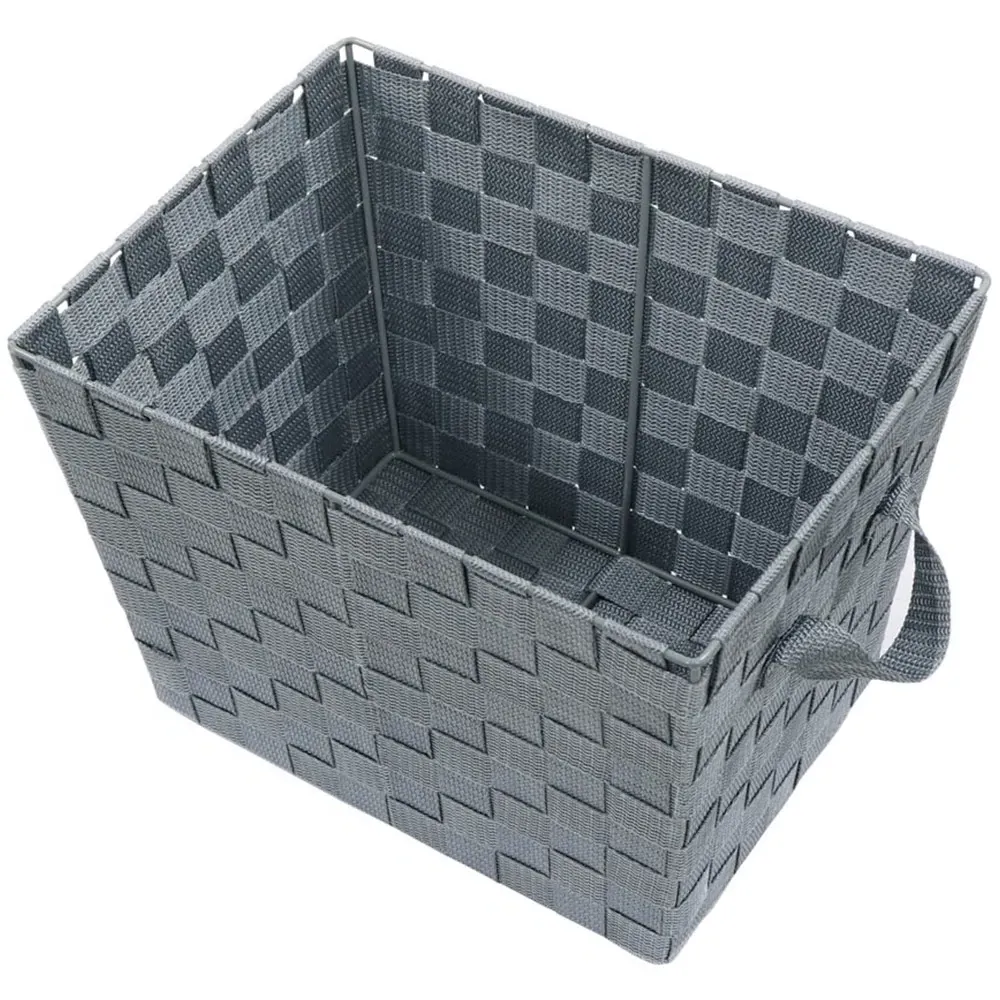 Vichy Rectangular Nylon Storage Basket - Steel Grey