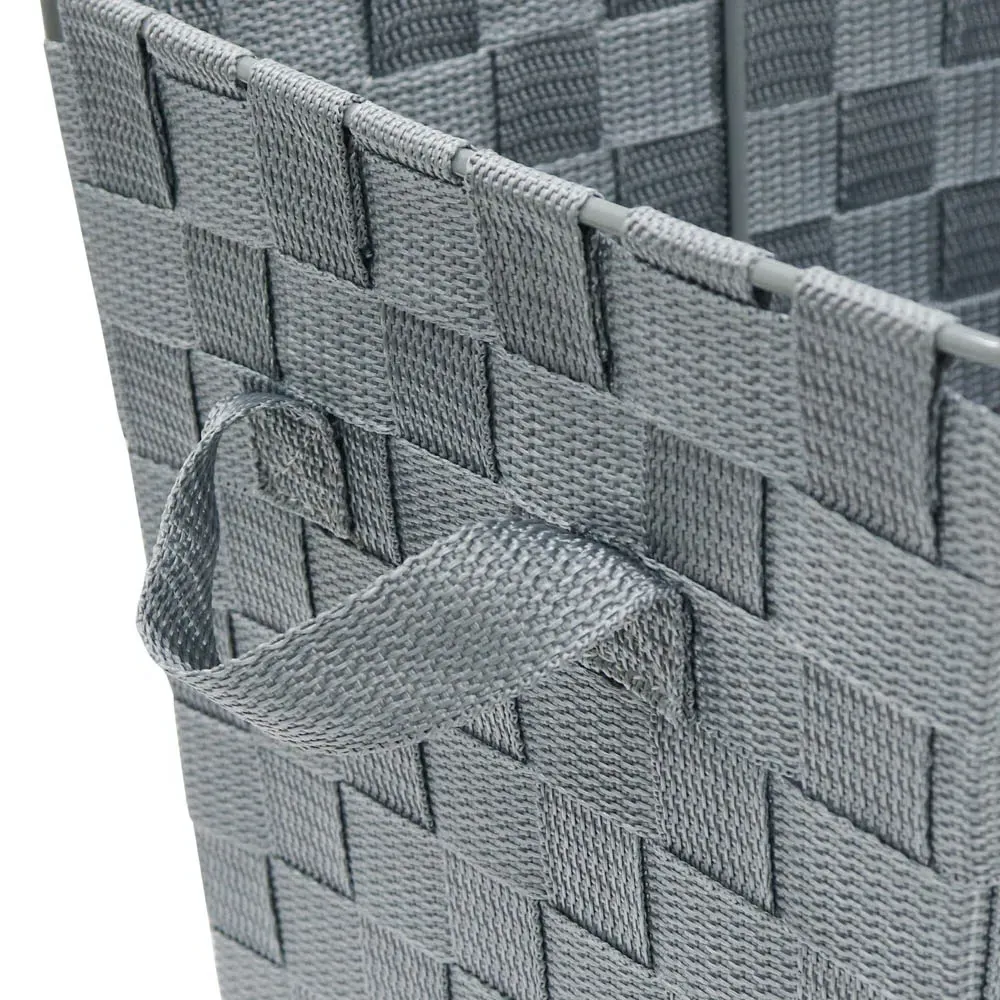 Vichy Rectangular Nylon Storage Basket - Steel Grey