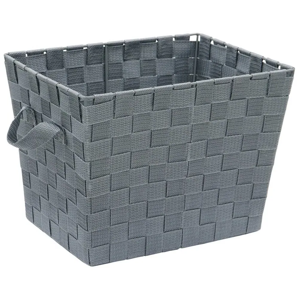 Vichy Rectangular Nylon Storage Basket - Steel Grey