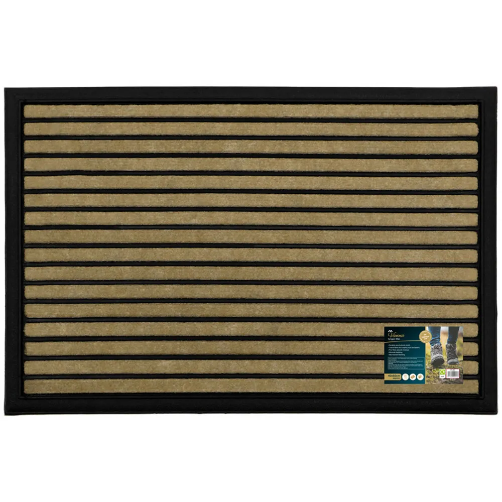Vienna Lines Scraper Door Mat - Brown