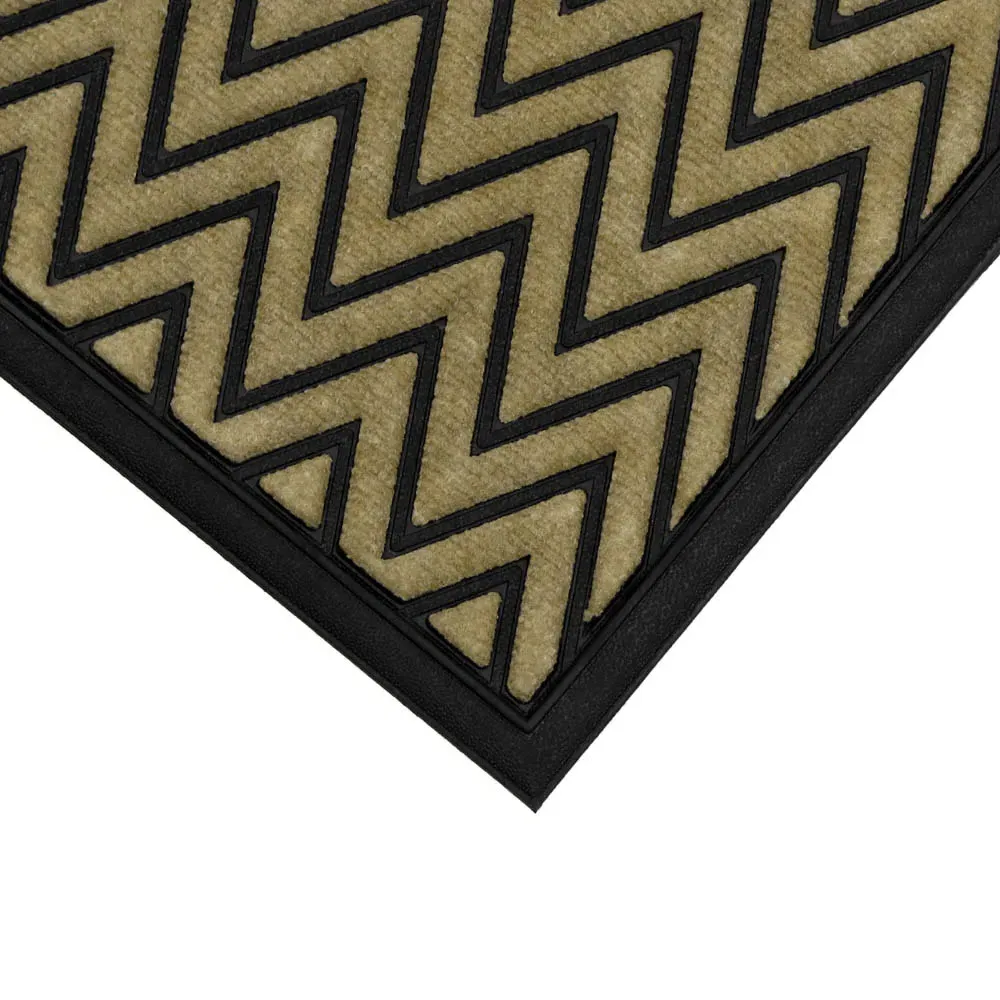 Vienna Zigzag Scraper Doormat - Brown, Polypropylene