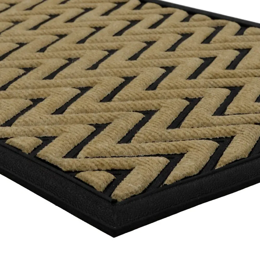 Vienna Zigzag Scraper Doormat - Brown, Polypropylene