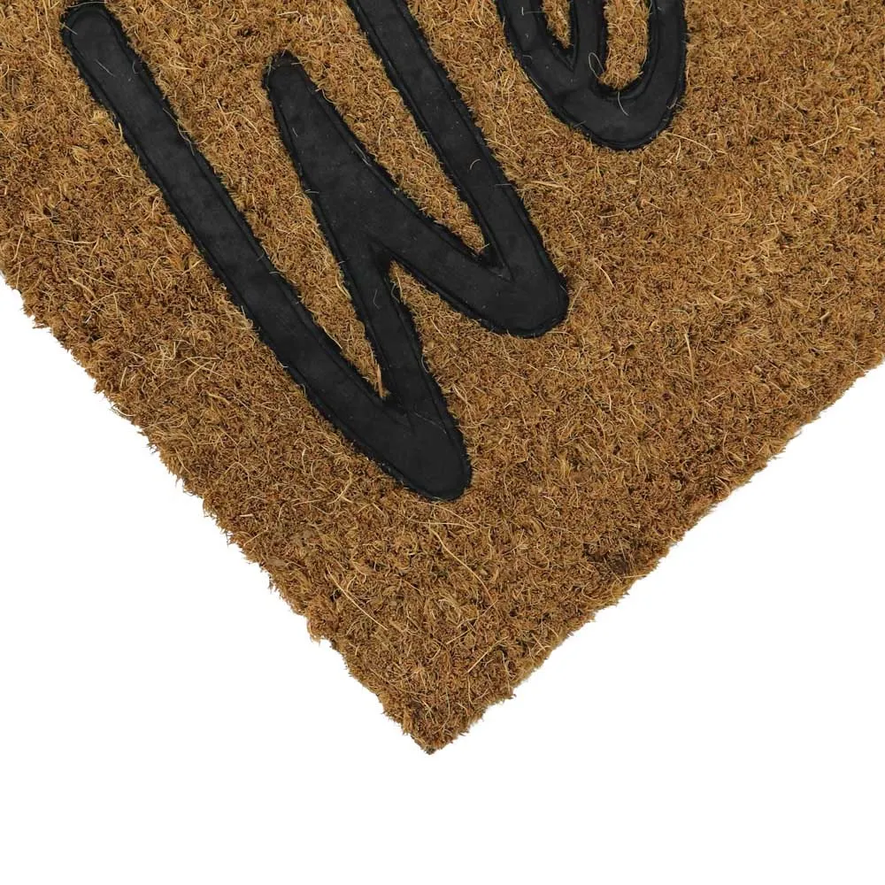 Welcome Embossed Coir Doormat - Brown