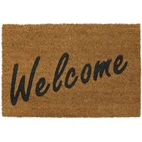 Welcome Embossed Coir Doormat - Brown