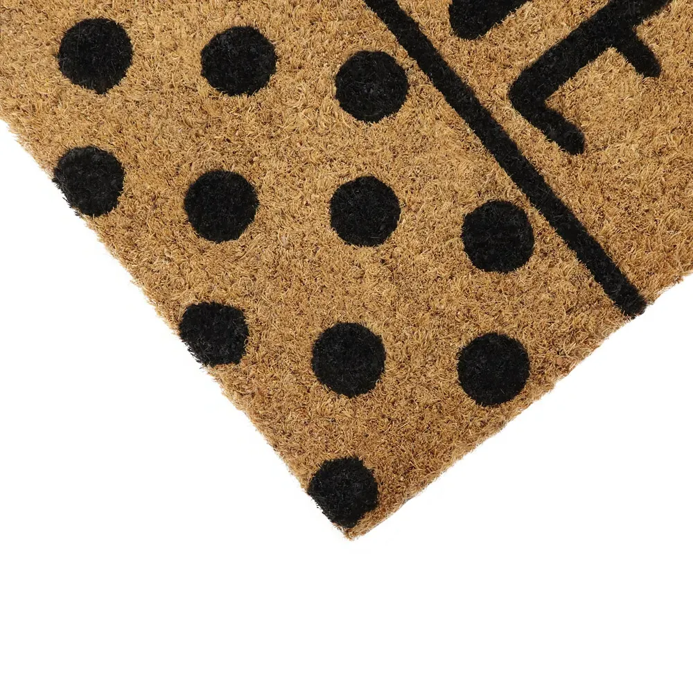 Welcome Spots Latex Coir Door Mat - Brown