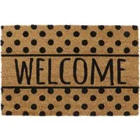 Welcome Spots Latex Coir Door Mat - Brown