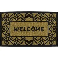 Welcome Woven Tuffscrape Doormat - Coir, Rubber