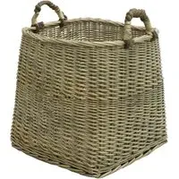 Willow Log Basket with Handles - Antique Wash