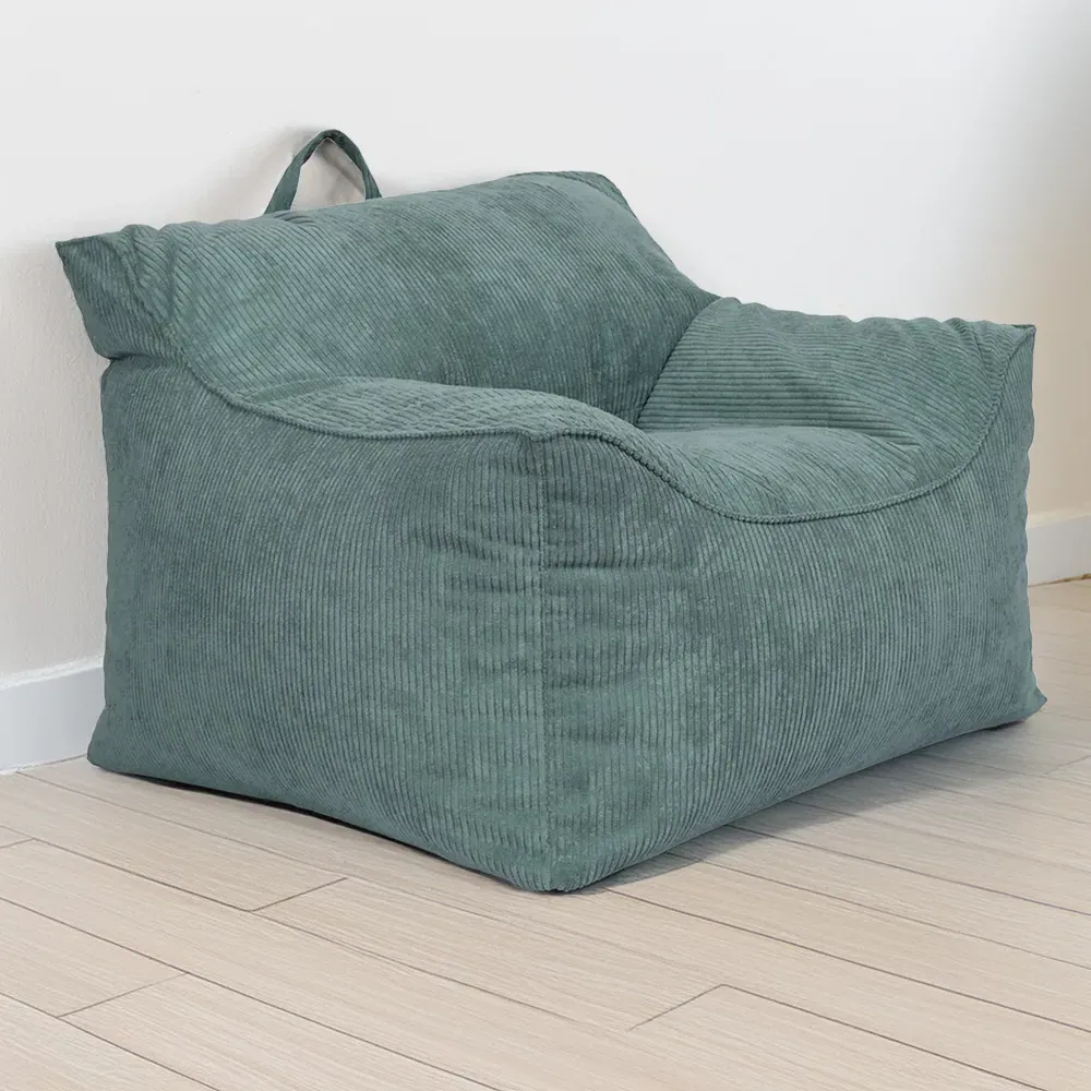 Bean Bag Chair with Back Support - Green, Cord image