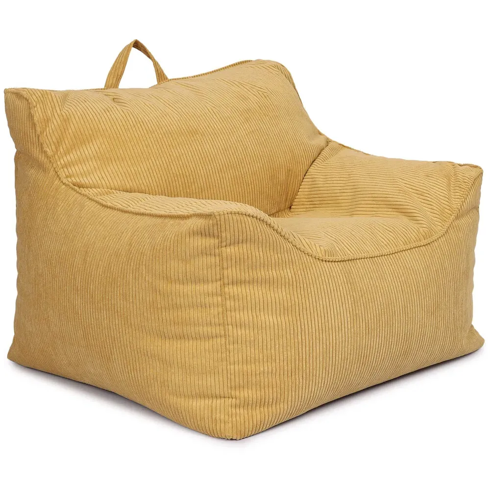 Bean Bag Chair with Back Support - Yellow, Cord
