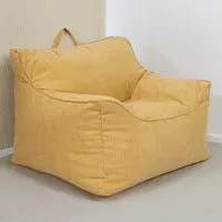 Bean Bag Chair with Back Support - Yellow, Cord