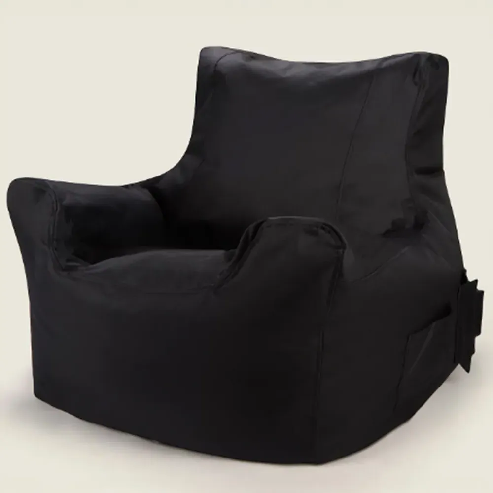Bean Bag Chair with Pocket - Black