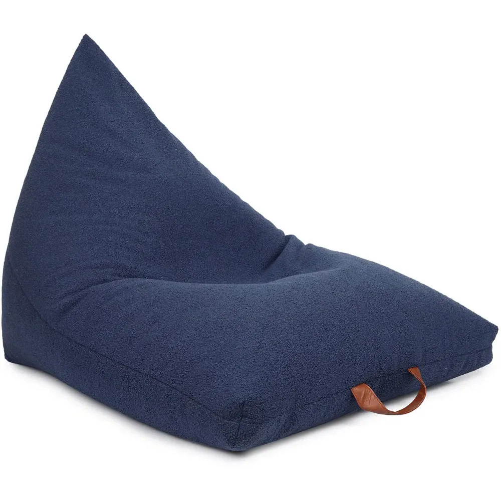 Boucle Triangle Bean Bag with PVC Handle - Blue