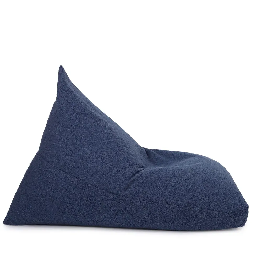 Boucle Triangle Bean Bag with PVC Handle - Blue