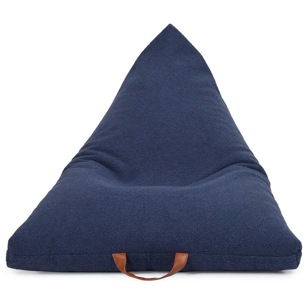 Boucle Triangle Bean Bag with PVC Handle - Blue