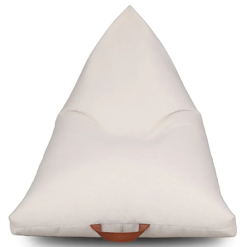 Boucle Triangle Bean Bag with PVC Handle - Cream