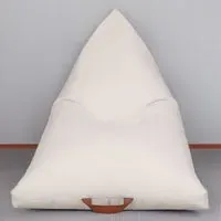 Boucle Triangle Bean Bag with PVC Handle - Cream