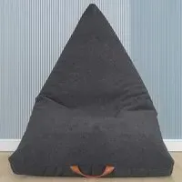 Boucle Triangle Bean Bag with PVC Handle - Grey