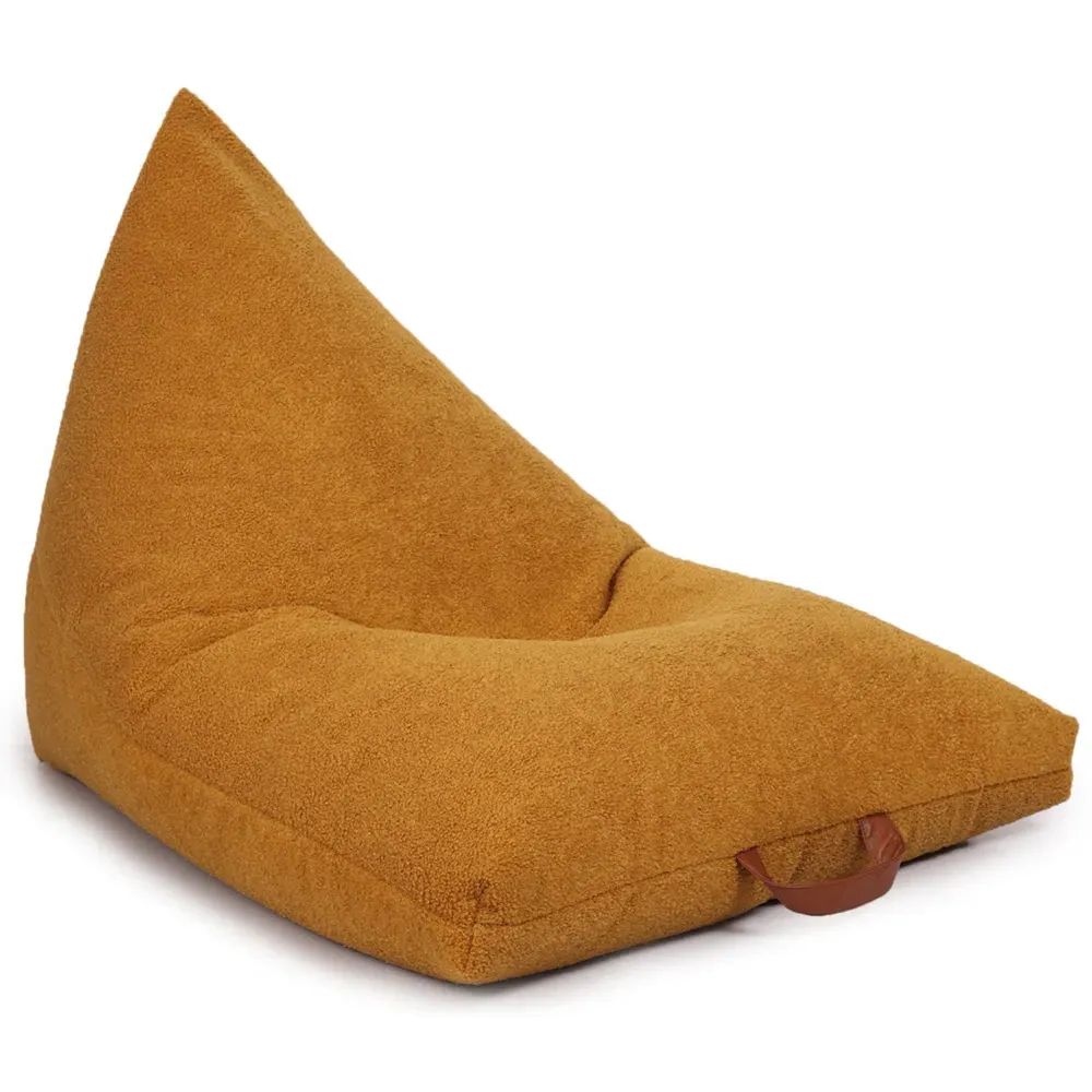 Boucle Triangle Bean Bag with PVC Handle - Yellow