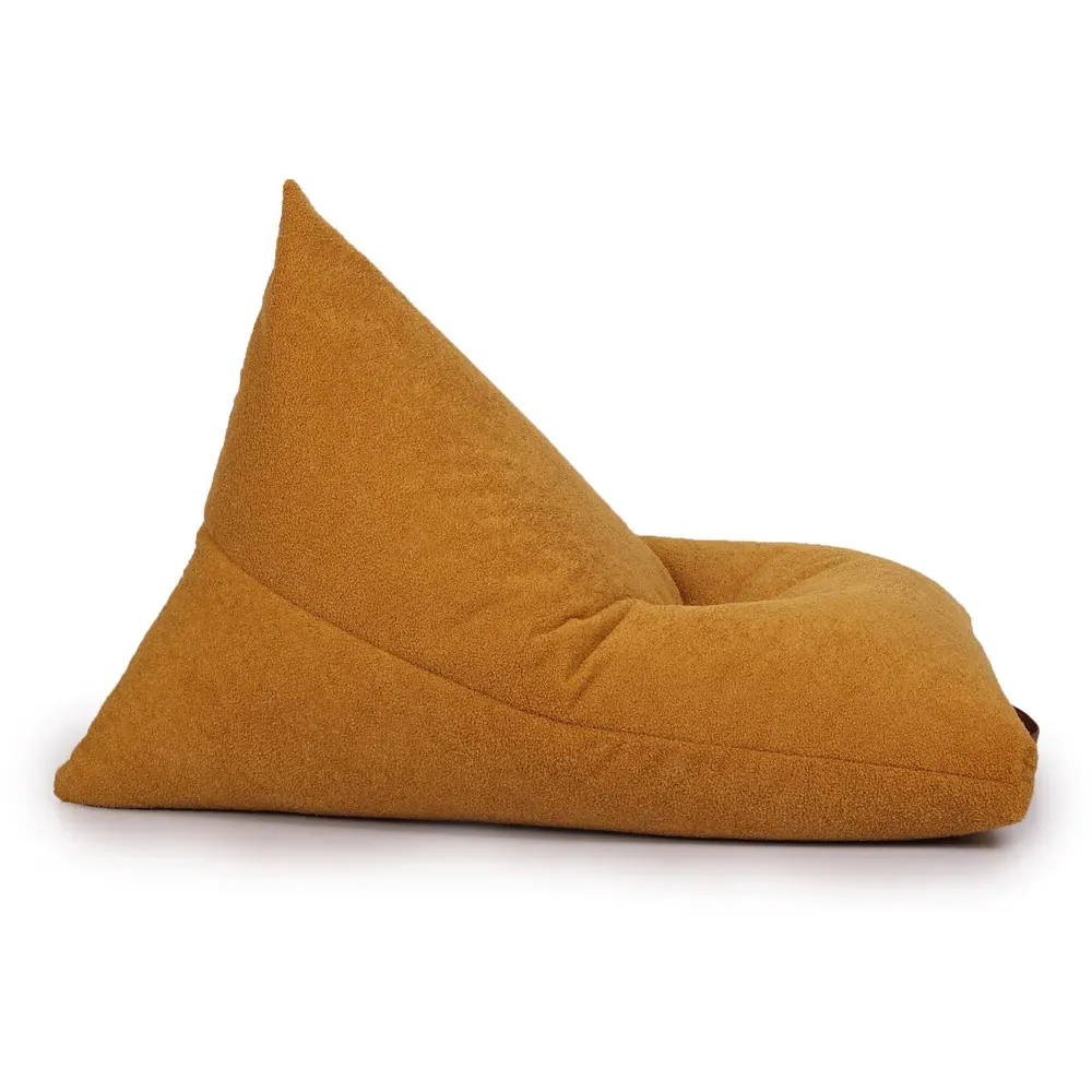 Boucle Triangle Bean Bag with PVC Handle - Yellow