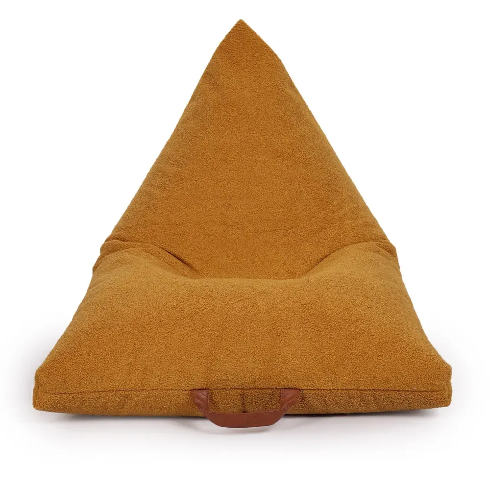 Boucle Triangle Bean Bag with PVC Handle - Yellow