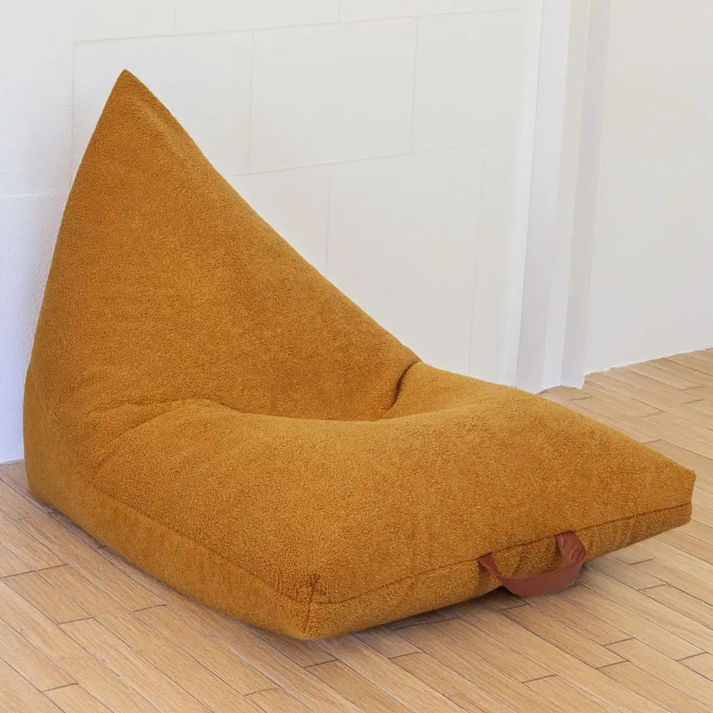 Boucle Triangle Bean Bag with PVC Handle - Yellow