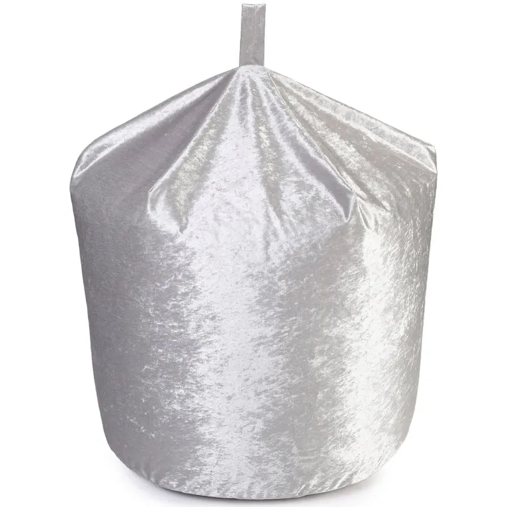 Crushed Velvet Bean Bag - Silver